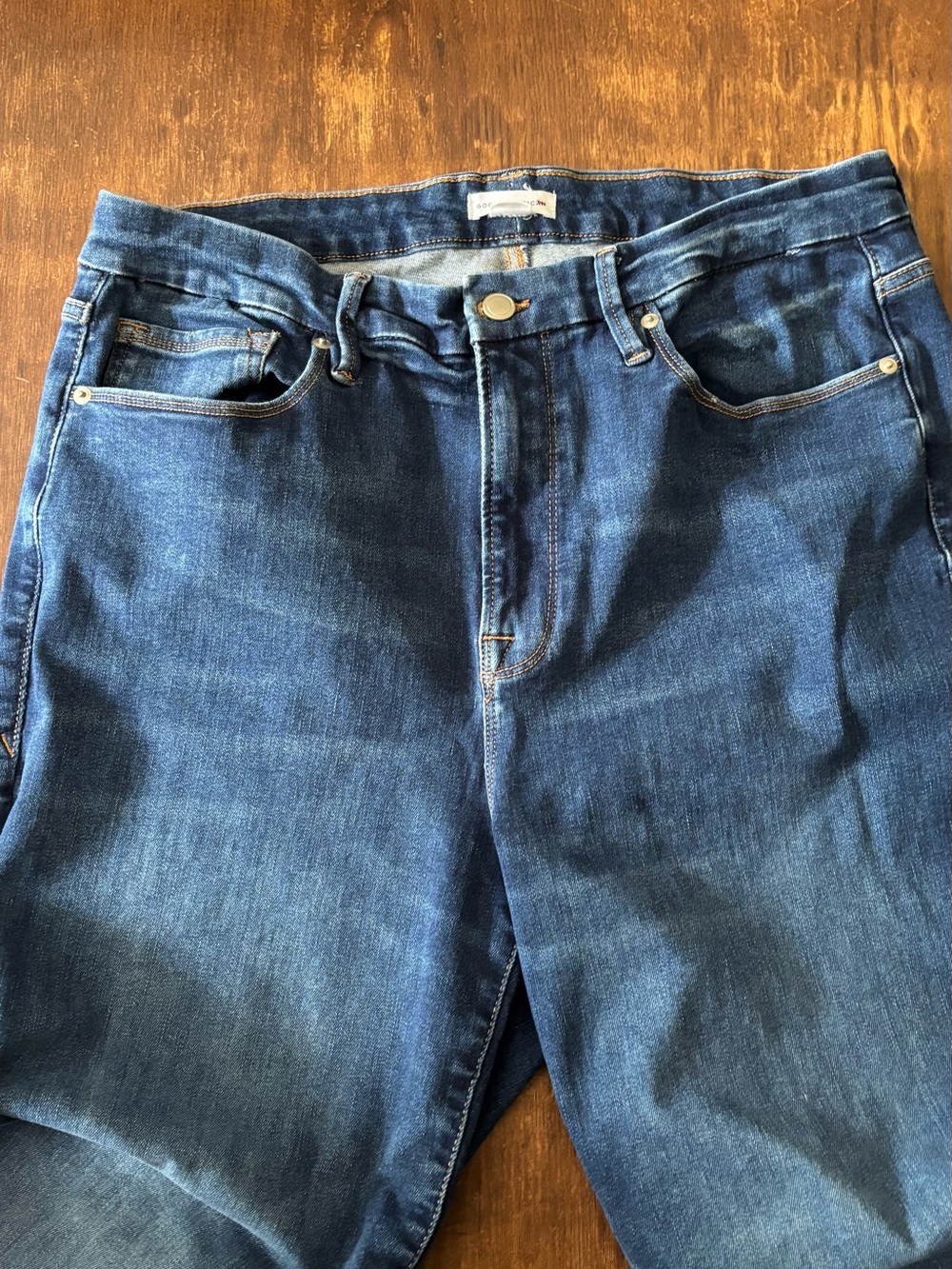 Good American Always Fits 14-18 Bootcut Jeans in Dark Blue Wash - Picture 2 of 8